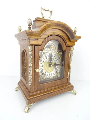 Dutch Wuba Warmink Vintage Antique Mantel Shelf 8 day Clock SERVICED & RESTORED Cover