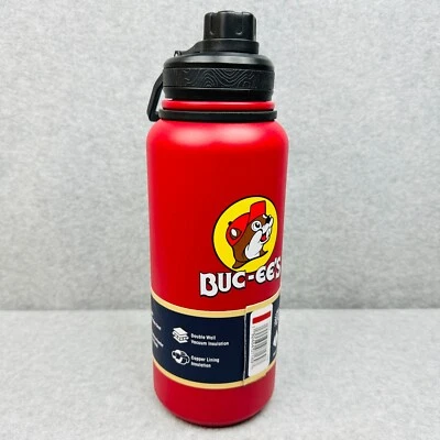 Botella de agua BUCEES Surge de Yukon Outfitters 32 oz nueva roja aislada de acero inoxidable Foto 1 de 4