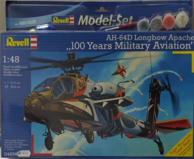 REVELL MODEL SET  1:48 KIT ELICOTTERO  AH-64D LONGBOW APACHE 100 YEARS     64896 - Immagine 1 di 2