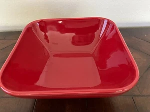 Red Ceramic Bowl 8 inch Square Portugal - Picture 1 of 5