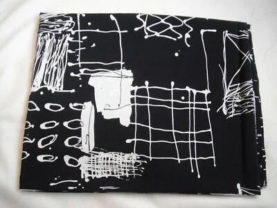 2 Yards Fabric Black and  Ivory Poly+Viscose??  Width-58.5" - Image 1 of 4