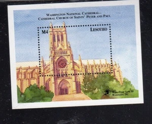 LESOTHO #741 1989 CATHEDRAL WASHINGTON D.C MINT VF NH O.G S/S - Picture 1 of 1