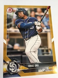 2018 Bowman Paper Prospects Jumbo 5x7 Jorge Ona Padres BP105 Gold 03/10 - Picture 1 of 1