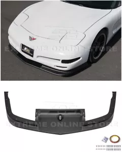 For 97-04 Corvette C5 | Performance Matte Black Front Bumper Vented Lip Splitter - Picture 1 of 24