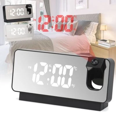 7.3'' LED Digital Projector Temperature Time Alarm Clock Projection Monitor USB - Image 1 of 4