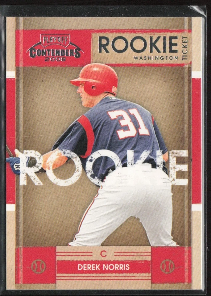 2008 Playoff Contenders #20 Derek Norris Washington Nationals - Image 1 of 2