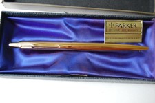 Vint. PARKER 22k gold electroplate Ballpoint Pen NICE Unused orig.box.