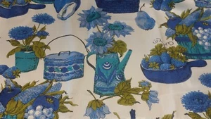 🌟 Cortinas de café de mediados de siglo de tela de corteza de fibra de vidrio de colección 3 paneles cafetera fruta - Imagen 1 de 9