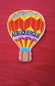 Vtg ALBUQUERQUE ABQ NM Sew On Woven Patch COLORFUL HOT AIR BALLOON Nice! - Picture 1 of 3