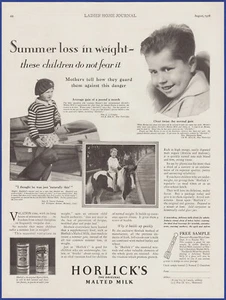 Anuncio impreso vintage 1928 HORLICKS leche malteada efímero años 20 - Imagen 1 de 1