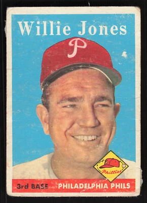 1958 Topps #181 Willie Jones Reverse Damage Card TCCCX - Image 1 of 2