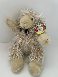 Grove Farmyard Collection Lamb Sheep Curly Fluffy Plush Stuffed Animal Bow T14 - Bild 1 von 6