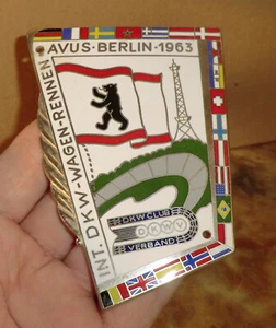 VINTAGE ABZEICHEN des AVUS Autobahnrennens BERLIN-WEST 1963 AUTO UNION DKW DR101 - Bild 1 von 8