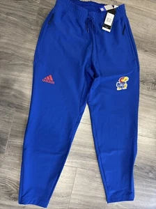 Pantaloni riscaldanti Adidas Kansas KU Jayhawks blu nuovi con etichette edizione squadra originali uomo S - Foto 1 di 11