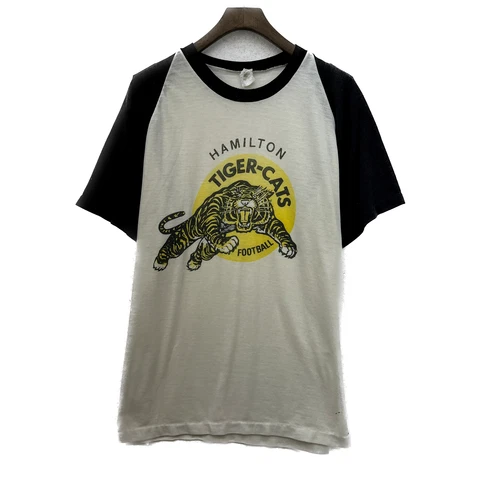 Hamilton Tiger Cats Football CFL Mens White Ragland Short Sleeve T-Shirt Size L Cover