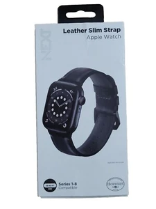 NEXT - Lederarmband für Apple Watch 38, 40, 41mm (Series 1-8) - Schwarz - OVP - Bild 1 von 3