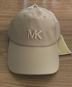 Michael Kors Beige MK Logo Strap Back Baseball Cap Hat (NWT)