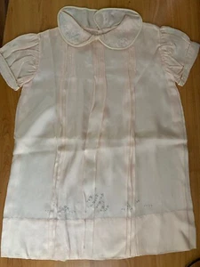 Antique French Edwardian Child Silk dress with Handmade Floral embroidery,pleats - Picture 1 of 5