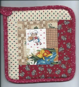 Chef Campbell Kid HOTPAD handmade POTHOLDER Non-fattening LOVE Valentine present - Picture 1 of 2