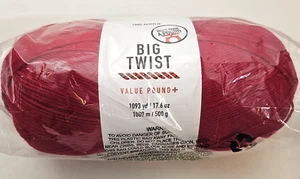 Big Twist Value POUND PLUS Yarn - DEEP RED - Dye Lot# 44/6258 - 17.6oz - Picture 1 of 5
