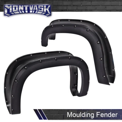 4Pcs Fit For 2007-2013 GMC Sierra 1500 Pocket Rivet Style Fender Flares Textured Foto 1 de 4