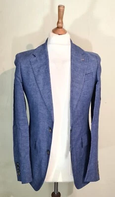 Chaqueta negra Thomas Pink Christoffer de lino y lana azul marino Reino Unido 34 UE 44 Foto 1 de 4