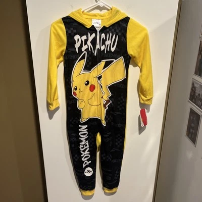 Pokemon Pikachu Niños Manta con Capucha Pijama para Dormir (Picachu, Talla 6) Nuevo con Etiquetas Foto 1 de 4
