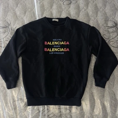 Balenciaga 2017 卫衣圆领图案印花米兰巴黎洛杉矶 XS 码 — 第 1/4 张图片