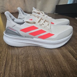 adidas Women’s Sz 10 ULTRABOOST 5X Wonder White Lucid Red Running Shoes JH9021 - Picture 1 of 11