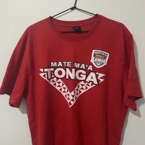 Tonga Rugby League Tshirt Size 3XL Men’s Red NRL Shirt Mate Ma’a - Bild 1 von 6