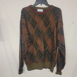 Tricots St Raphael Gr. Medium Pullover Wolle Blockmuster Farbe Pulli 90er Vintage - Bild 1 von 4