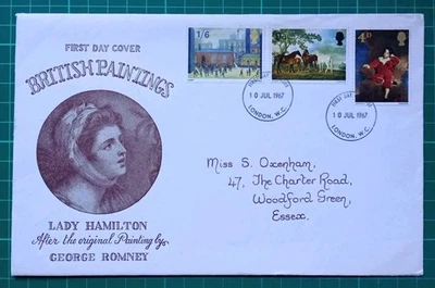1967 British Paintings Lady Hamilton Historic Relics FDC London WC - Image 1 of 2