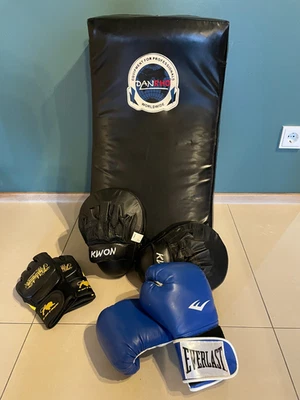 1 Schlagkissen DANRHO,  2 Pratzen Kwon- sehr guter Zustand + Handschuhe - Bild 1 von 4