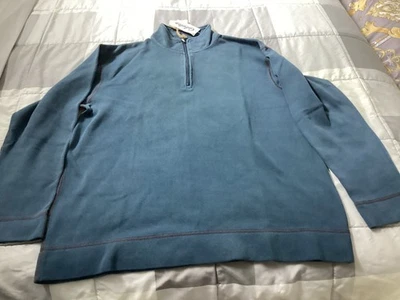 Men’s Cabela’s 1/4 Zip BLUE  Long-sleeve Hunting Outdoor Pull-over  Shirt  LARGE - Image 1 of 4