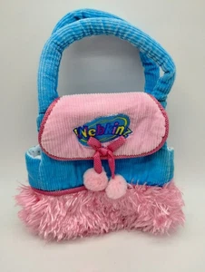 Ganz Webkinz Pet Carrier Plush Blue Pink Corduroy Purse Pre-owned  - Picture 1 of 10