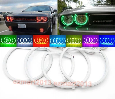 cotton RGB halo ring for Dodge Challenger 08-14 LED angel eye bluetooth DRL lamp - Image 1 of 4