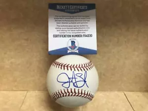JUSTIN SMOAK TORONTO BLUE JAYS SIGNED M.L. BASEBALL BECKETT F94230 - Picture 1 of 2