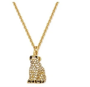 NEW Kate Spade Cold Comforts Pave Polar Bear 12 Kt Gold Plated Necklace Pendant  - Picture 1 of 6