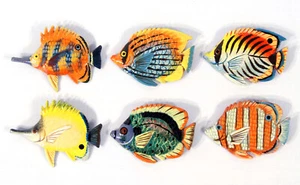Handbemalte verschiedene tropische Fische Pin 2,5" x 1,75" (6er Set) A91T - Bild 1 von 1