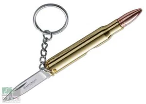 Schlüsselanhänger 30-06 Bullet Knife 440A Slipjoint Nagelhau Schlüsselbundmesser - Picture 1 of 2