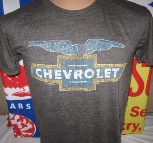T-Shirt Chevrolet vintage RETRÒ Uomo Medium Bowtie Logo Detroit MICHIGAN AUTO - Foto 1 di 5