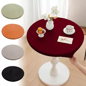Fitted Round Table Cloth Cover Elastic Oil Proof Protector Tablecloth Home Decor - Picture 1 of 21
