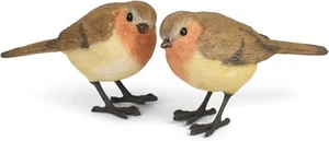 Set of 2 Primitive Bird Figurines, Freestanding Home & Garden Decor, 4.5" Inches - Picture 1 of 5