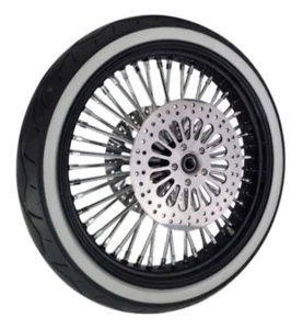 21X3.5 48 BLK FAT SPOKE 00-07 WHEEL 120/70-21 SHINKO TIRE KIT FOR HARLEY TOURING - Picture 1 of 1
