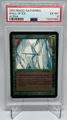 1994 Vintage Magic the Gathering MTG Wall of Ice Alpha GRADED PSA 6 EX-MINT - Image 1 of 2