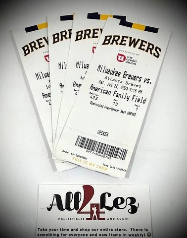 '23 BREWERS vs BRAVES SAL FRELICK MLB DEBUT TICKET STUB 3-3, 2 RBI, 1R ~ MINT Cover