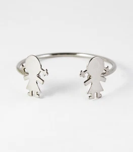 Bracciale rigido Bulli & Pupe Bijoux con bimbe color argento - Foto 1 di 2