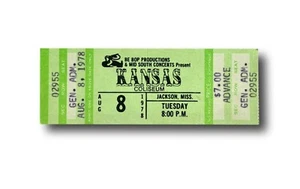 Kansas Authentic 1978 Original Konzert Ticket Pass Band Tour - Bild 1 von 2