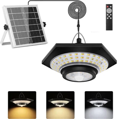 Solar Pendant Light Ourdoor Indoor Motion Sensor For Barn Garden Patio Garage - Image 1 of 4