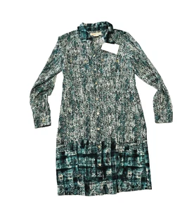 Michael Kors women's Long Sleeve Shirt Dress - size 0P / 0 petite - Island Blue - Picture 1 of 6